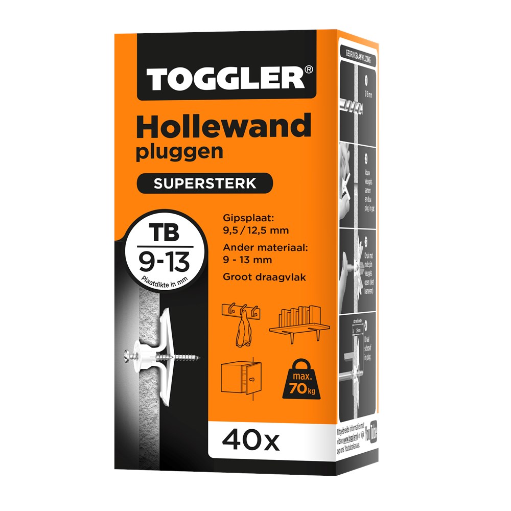 Toggler TB - 40 Hollewand Plug - 9 - 13mm (40st)