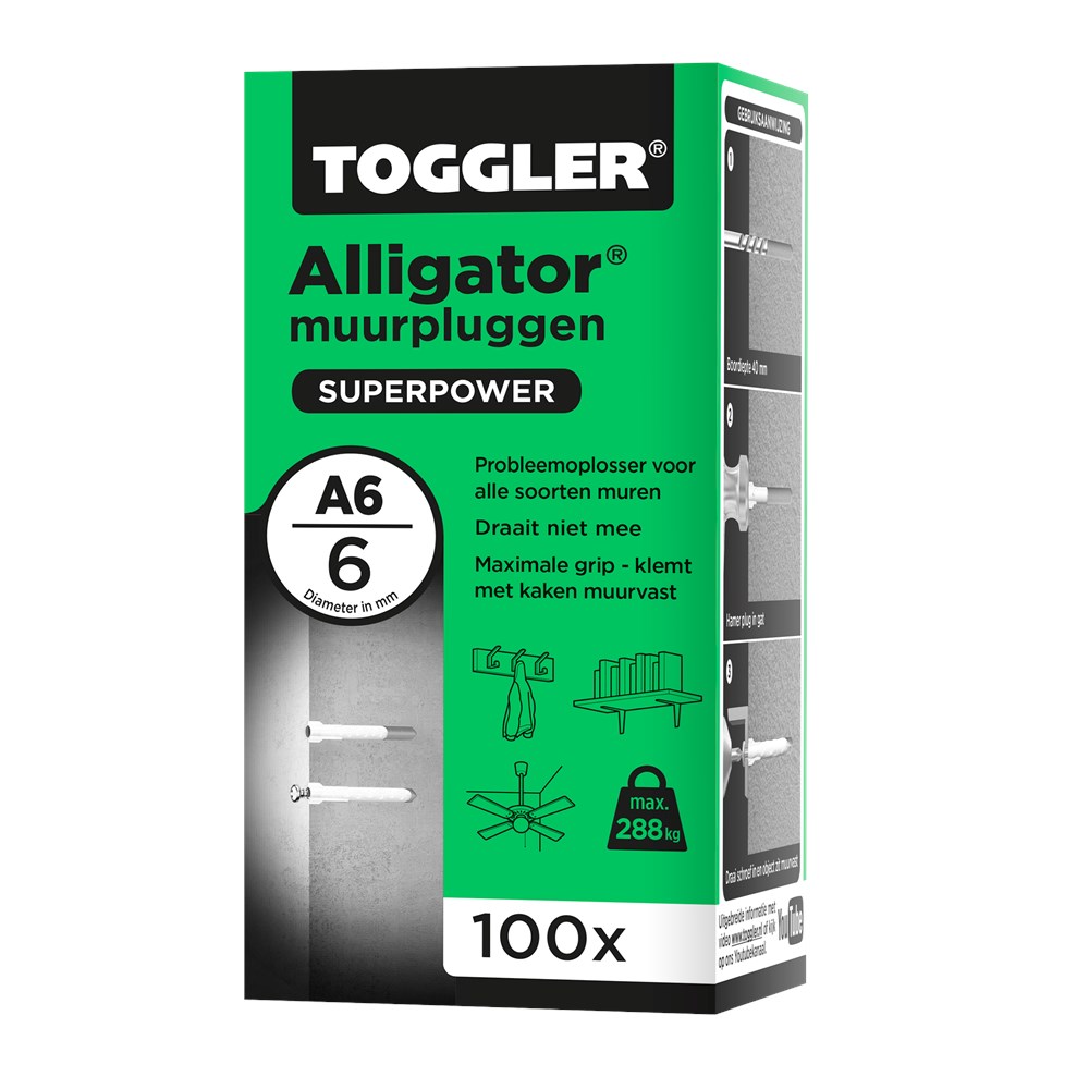 Toggler A6 - 100 Alligator Plug - 6mm (100st)