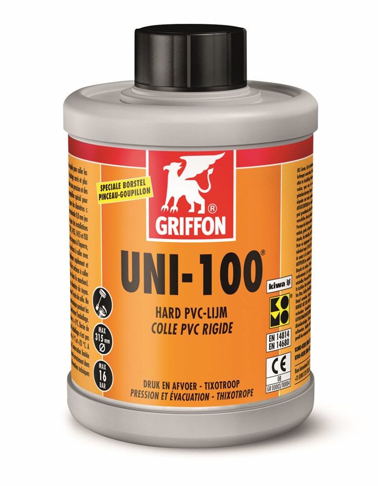 Griffon UNI-100 PVC-Lijm - Flacon met borstel - 1000ml