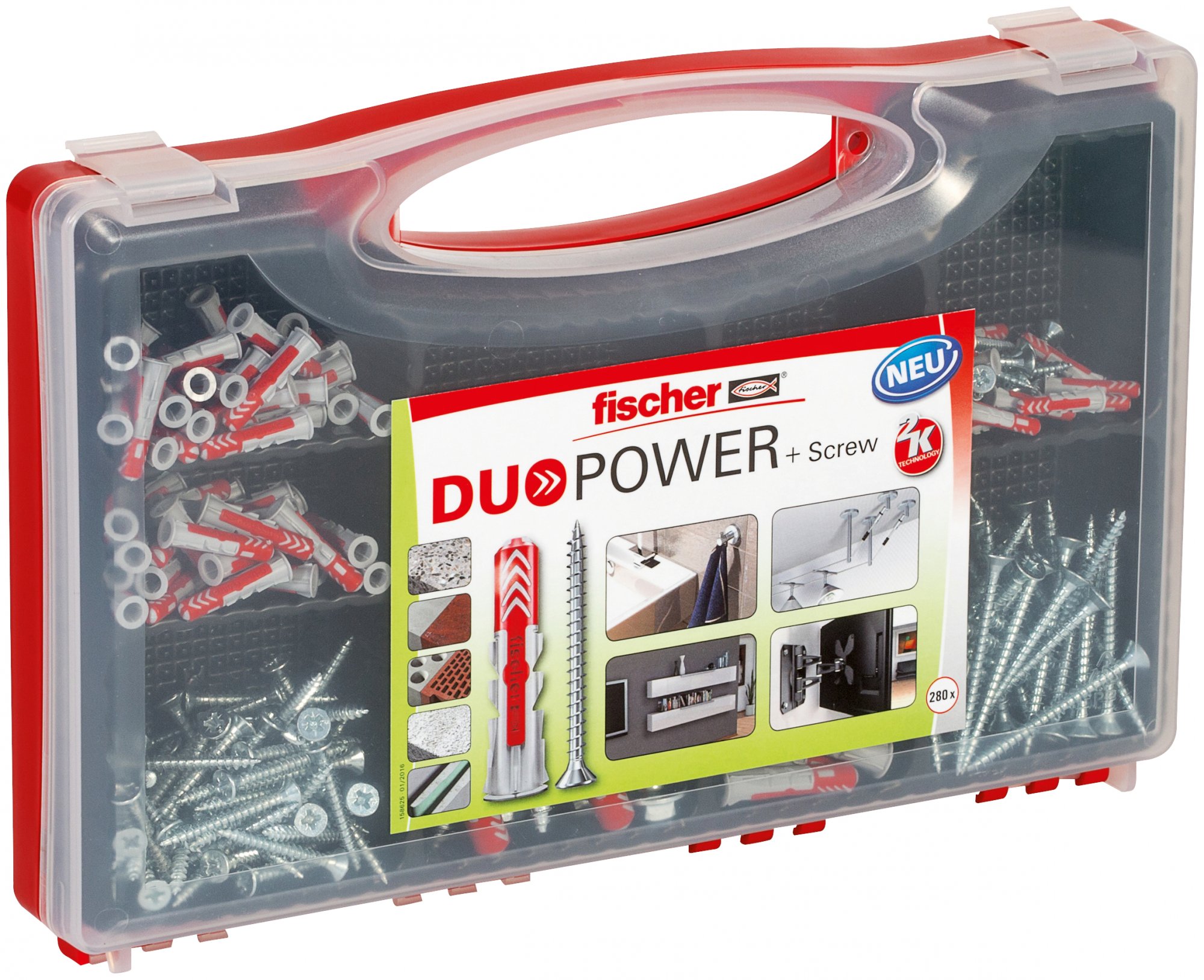 fischer Red-Box DuoPower 140-delige pluggenset met schroef in assortimentsbox