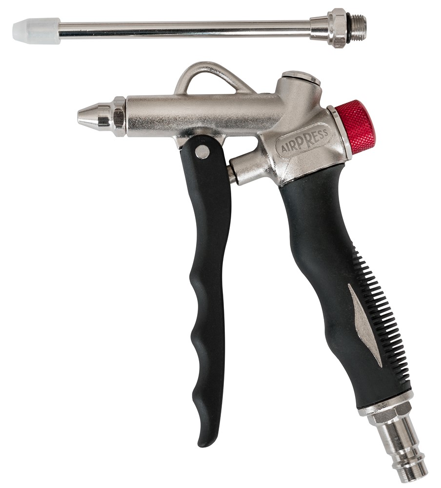 Airpress 4300003 - Blaaspistool met drukregelknop inclusief insteeknippels en extra blaasmond
