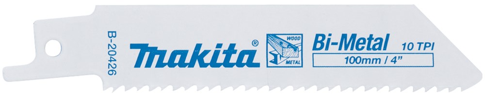 Makita B-20426 Reciprozaagblad - 100 x 2,54mm - Metaal/Hout met spijkers (5st)