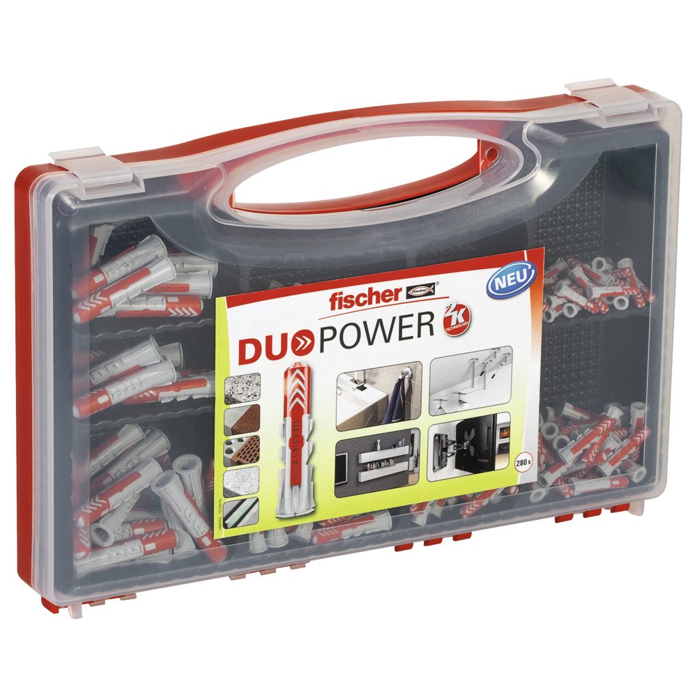 Fischer 535973 280-delige DuoPower Pluggenset in Redbox - 5x25 | 6x30 | 8x40 | 10x50mm