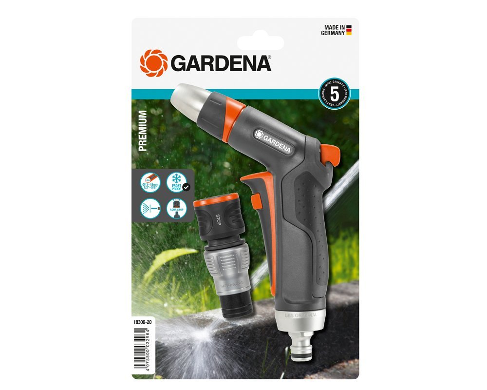 Gardena 18306-20 Premium spuitpistool met waterstop - 1/2 "(1/2"), 5/8 "(15 mm)