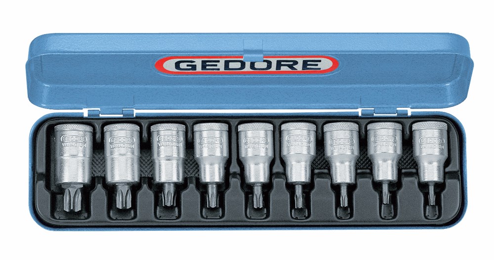 Gedore ITX 19 PM / ITX 19 B-PM 9-delige Dopsleutel-schroevendraaierset 1/2"